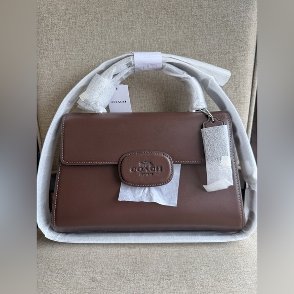 Coach Handbags - NWT！COACH ELIZA 2-WAY TOP HANDLE BAG（COACH CT852）SILVER/MAPLE fast shipping
